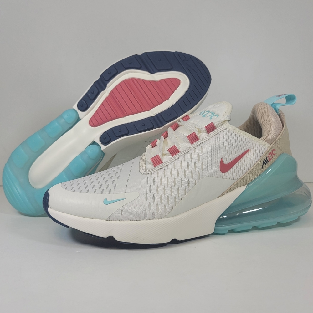 Nike Air Max 270 Sail Copa White Pink Blue Shoes DQ4698-100 Women’s Sizes